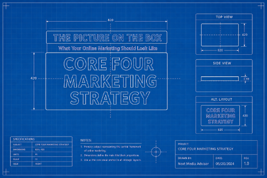 Minimalist circular system diagram with glowing segments on charcoal background.