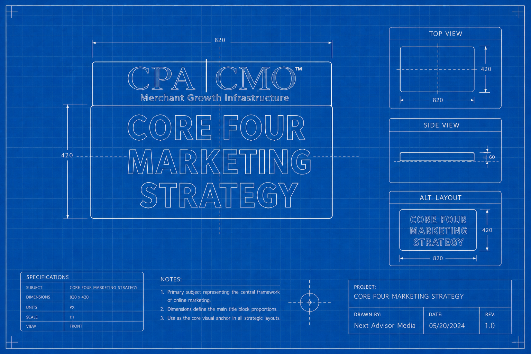 Minimalist circular system diagram with glowing segments on charcoal background.